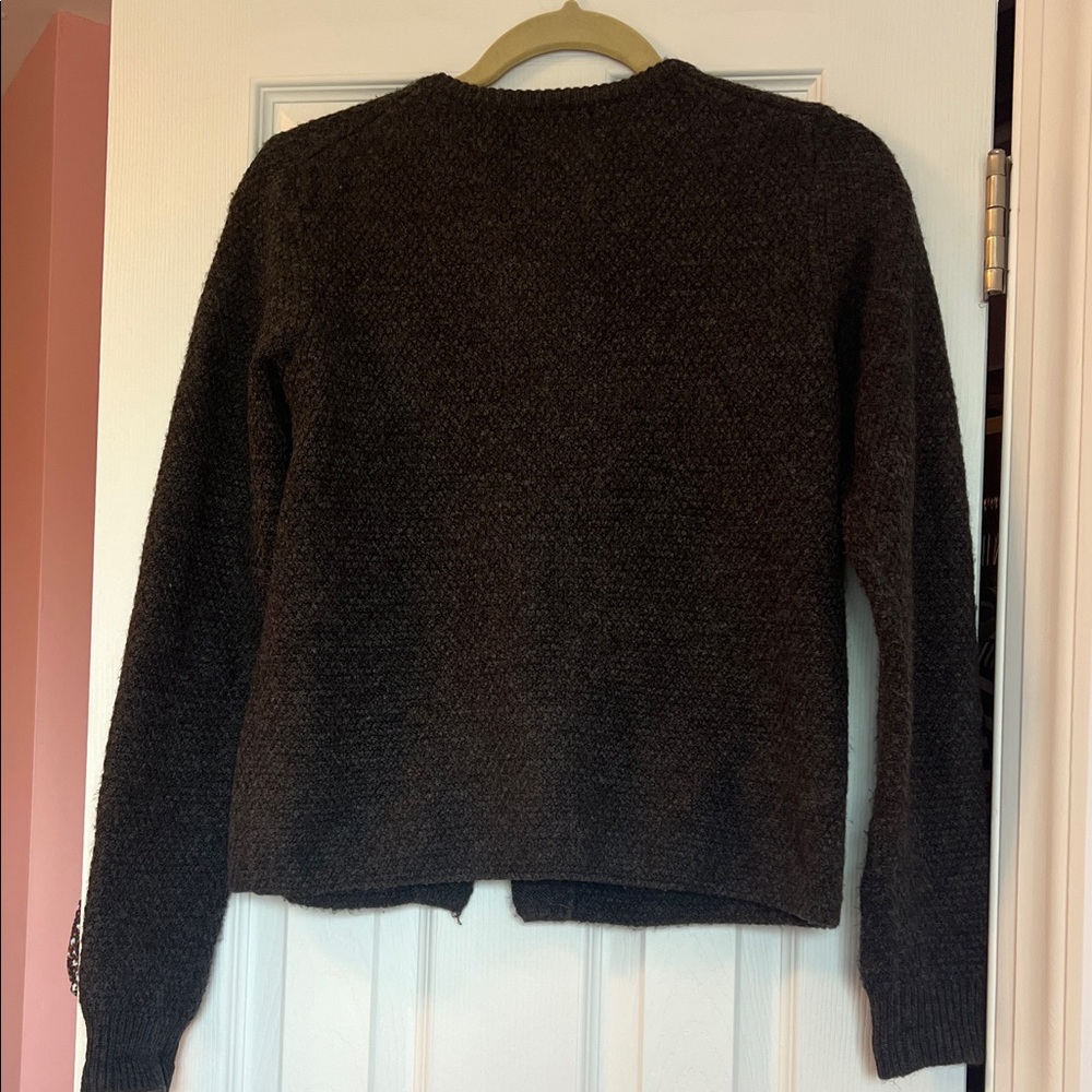 NEW Cynthia Rowley Dark Grey Cardigan with Gold Details - Picture 5 of 11